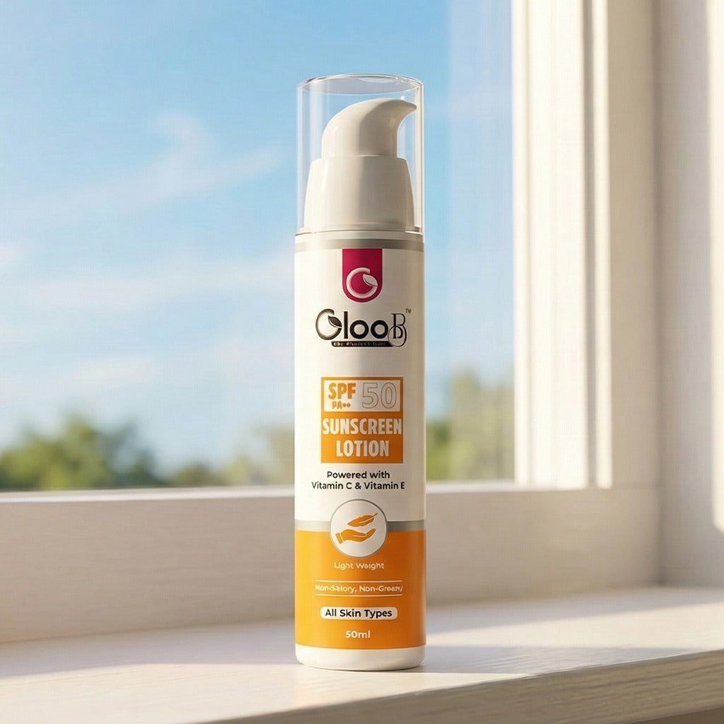 GlooB Sunscreen Lotion SPF 50 PA+++ – Lightweight Broad Spectrum Protection