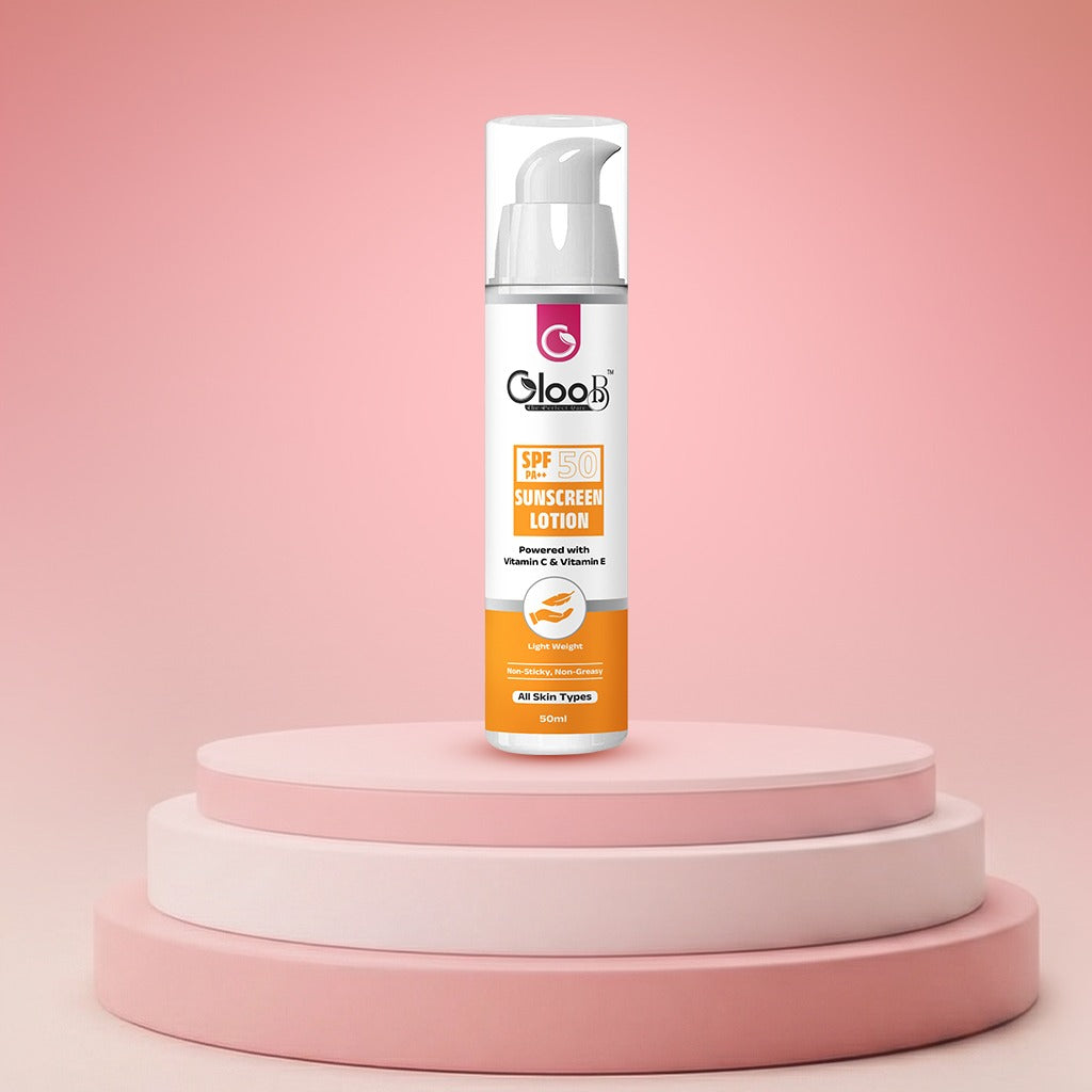 GlooB Sunscreen Lotion SPF 50 PA+++ – Lightweight Broad Spectrum Protection