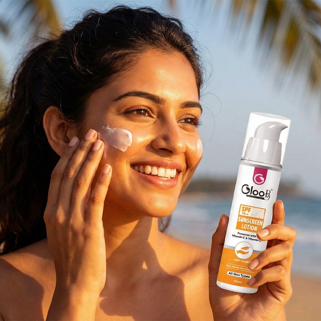 GlooB Sunscreen Lotion SPF 50 PA+++ – Lightweight Broad Spectrum Protection