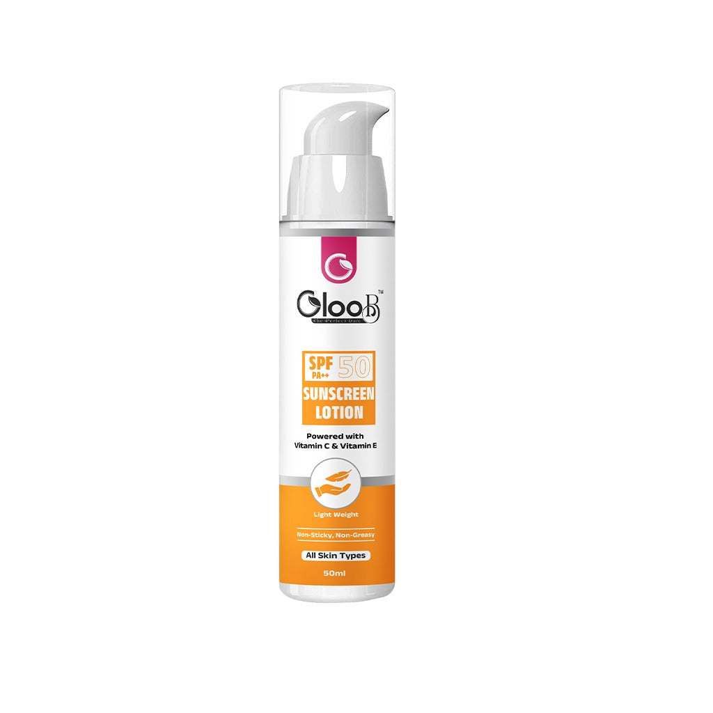 GlooB Sunscreen Lotion SPF 50 PA+++ – Lightweight Broad Spectrum Protection