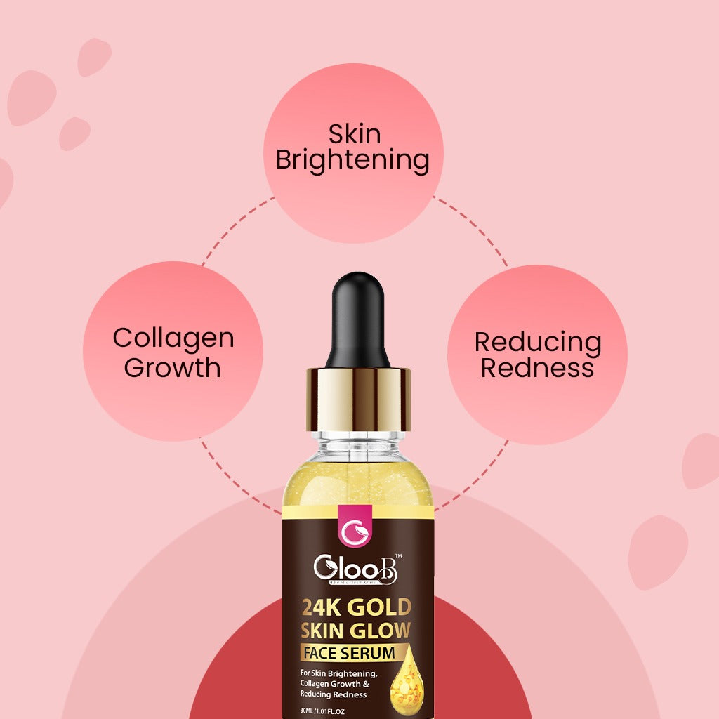 GlooB 24K Gold Skin Glow Face Serum – Brightening, Hydration & Anti-Aging (30 ml)